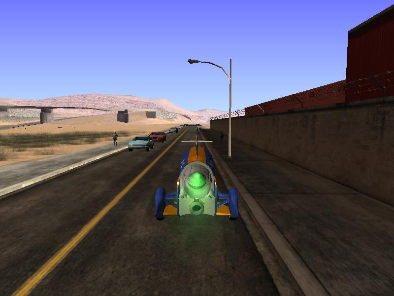  yang selama ini telah memecahkan rekor dunia kendaraan yang bisa menembus kecepatan suar Bloodhound SSC Mod GTA SA